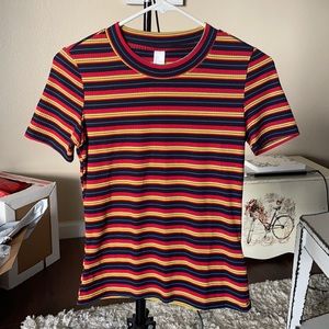 90s style, stripped crop top tee.